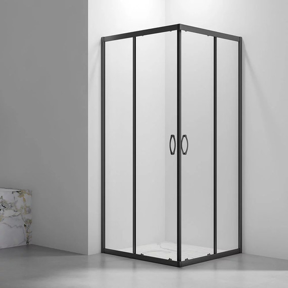 Душевое ограждение Veconi Rovigo 80x80 см RV101B-80-01-C4, чёрный/прозрачное - фото 