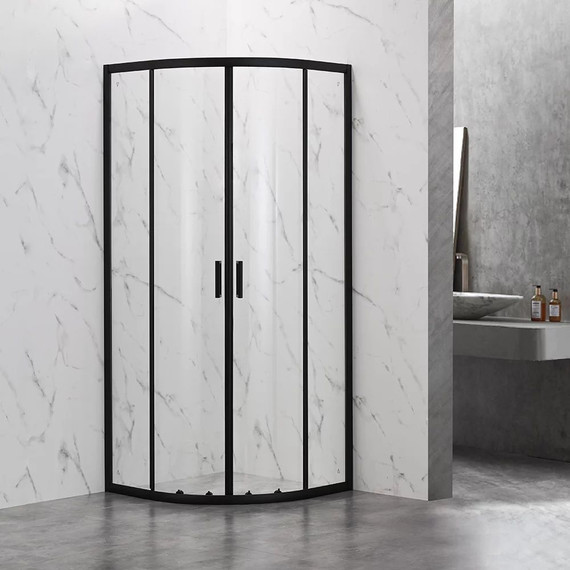 Душевое ограждение Veconi Rovigo 90x90 см RV202B-90-01-C4, чёрный/прозрачное - фото 
