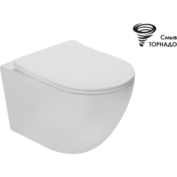 Унитаз подвесной безободковый Vincea Tornado Globo VT1-14ST (Система смыва торнадо) с крышкой микролифт - фото 