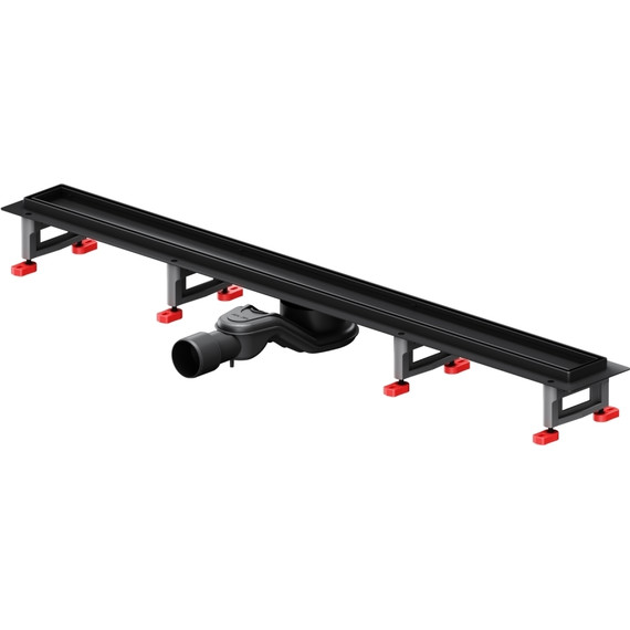 Душевой трап (лоток) 90 AM.PM MasterFlow W01SC-U11-090-04BM комбинированный затвор с черной матовой решеткой под плитку, Цвет производителя: чёрный, Размер трапа: 900 - фото 2