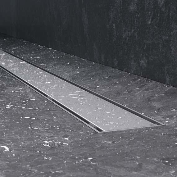 Душевой трап (лоток) 80 AM.PM PrimeFlow W02SC-U11-080-04SB комбинированный затвор со стальной матовой решеткой под плитку, Цвет производителя: хром, Размер трапа: 800 - фото 