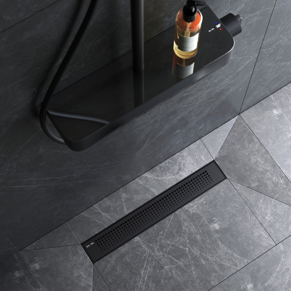 Душевой трап (лоток) 50 AM.PM PrimeFlow W02SC-P11-050-01BM комбинированный затвор с черной матовой решеткой, Цвет производителя: чёрный, Размер трапа: 500 - фото 4