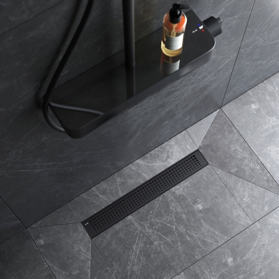 Душевой трап (лоток) 50 AM.PM MasterFlow W01SC-P11-050-01BM комбинированный затвор с черной матовой решеткой - фото 4