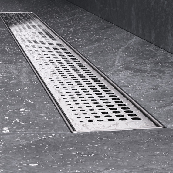 Душевой трап (лоток) 80 AM.PM MasterFlow W01SC-P11-080-01SB комбинированный затвор со стальной матовой решеткой, Цвет производителя: хром, Размер трапа: 800 - фото 