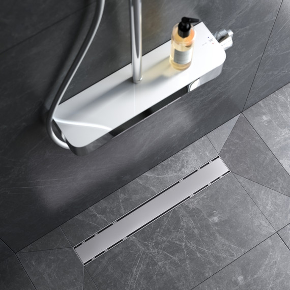 Душевой трап (лоток) 60 AM.PM PrimeFlow W02SC-U11-060-04SB комбинированный затвор со стальной матовой решеткой под плитку, Цвет производителя: хром, Размер трапа: 600 - фото 4