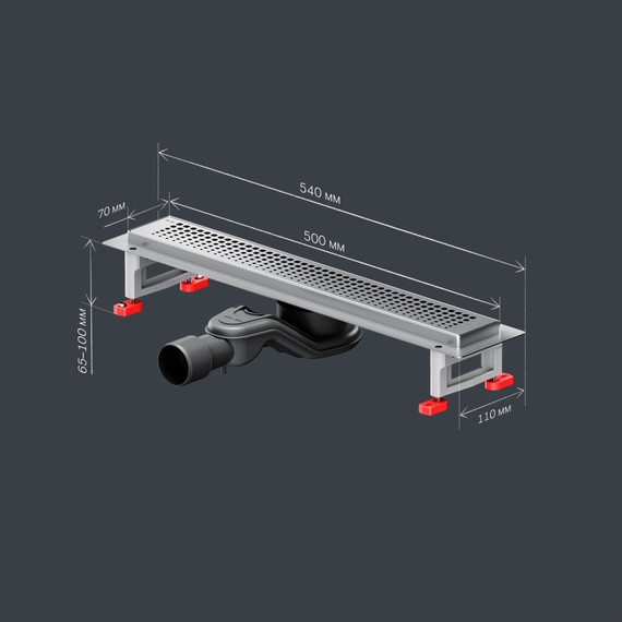 Душевой трап (лоток) 50 AM.PM MasterFlow W01SC-P11-050-01SB комбинированный затвор со стальной матовой решеткой - фото 10