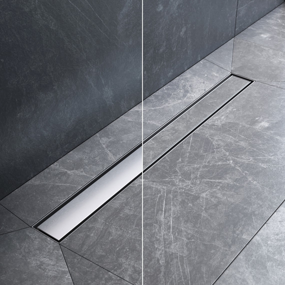 Душевой трап (лоток) 70 AM.PM MasterFlow W01SC-U11-070-04SB комбинированный затвор со стальной матовой решеткой под плитку - фото 3