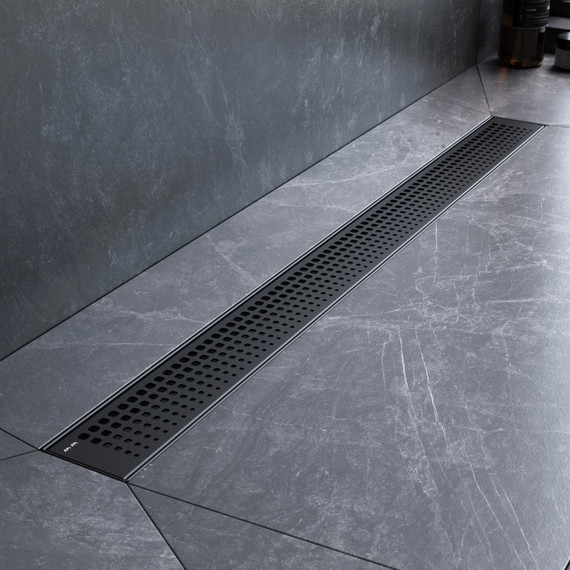 Душевой трап (лоток) 80 AM.PM MasterFlow W01SC-P11-080-01BM комбинированный затвор с черной матовой решеткой - фото 3