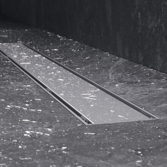 Душевой трап (лоток) 70 AM.PM PrimeFlow W02SC-U11-070-04SB комбинированный затвор со стальной матовой решеткой под плитку - фото 