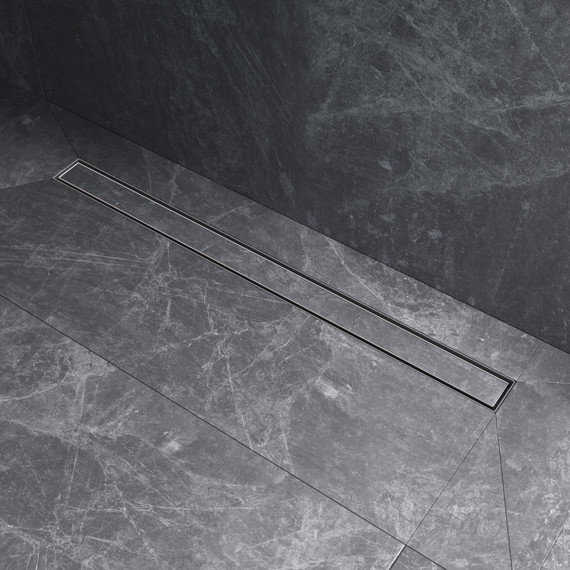 Душевой трап (лоток) 90 AM.PM MasterFlow W01SC-U11-090-04SB комбинированный затвор со стальной матовой решеткой под плитку, Цвет производителя: хром, Размер трапа: 900 - фото 5