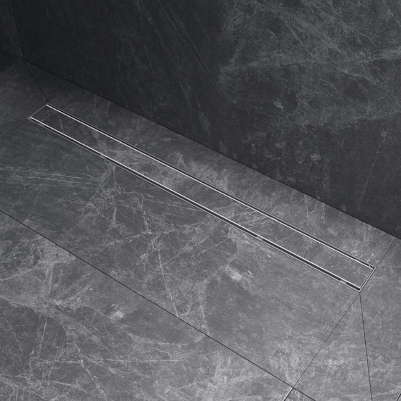 Душевой трап (лоток) 90 AM.PM PrimeFlow W02SC-U11-090-04SB комбинированный затвор со стальной матовой решеткой под плитку, Цвет производителя: хром, Размер трапа: 900 - фото 6