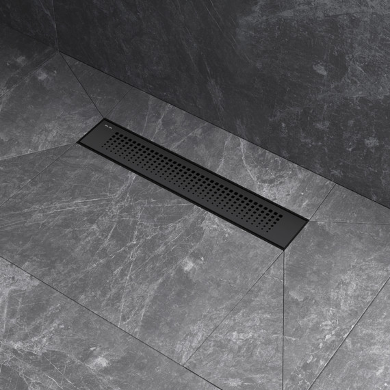 Душевой трап (лоток) 40 AM.PM PrimeFlow W02SC-P11-040-01BM комбинированный затвор с черной матовой решеткой, Цвет производителя: чёрный, Размер трапа: 400 - фото 6