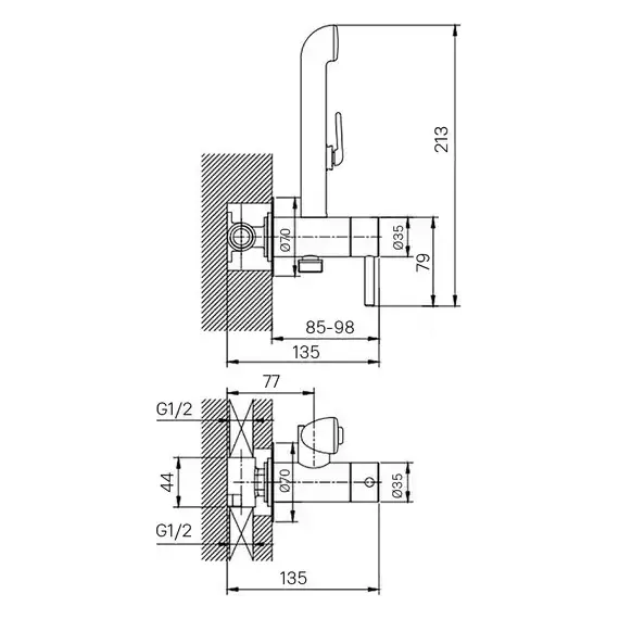 Набор для гигиенического душа Milardo Tidy 001SBR0M08 - фото 4