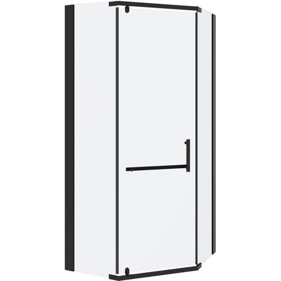 Душевое ограждение Mirsant Arena Pentagon 90x90 см, (стекло 8 мм), чёрный/прозрачное - фото 2