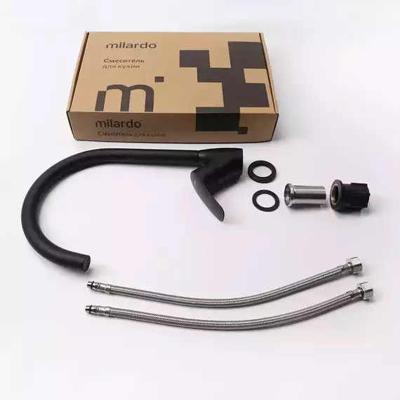 Смеситель для кухни Milardo Rora RORBL0JM05, чёрный матовый - фото 4