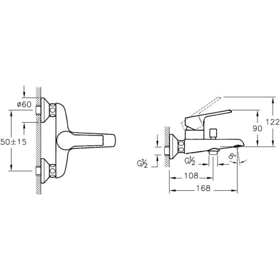 Набор смесителей 3 в 1 для ванны Vitra Dynamic S A49152EXP - фото 5