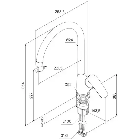 Смеситель для кухни Milardo Rora RORBL0JM05, чёрный матовый - фото 8