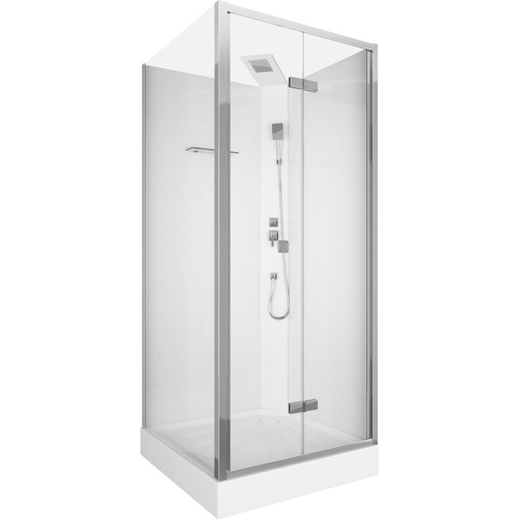 Душевая кабина CeruttiSpa 90х90 см Bella T, хром/прозрачное - фото 
