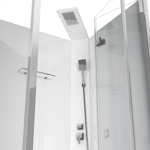 Душевая кабина CeruttiSpa 90х90 см Bella T, хром/прозрачное - фото 4