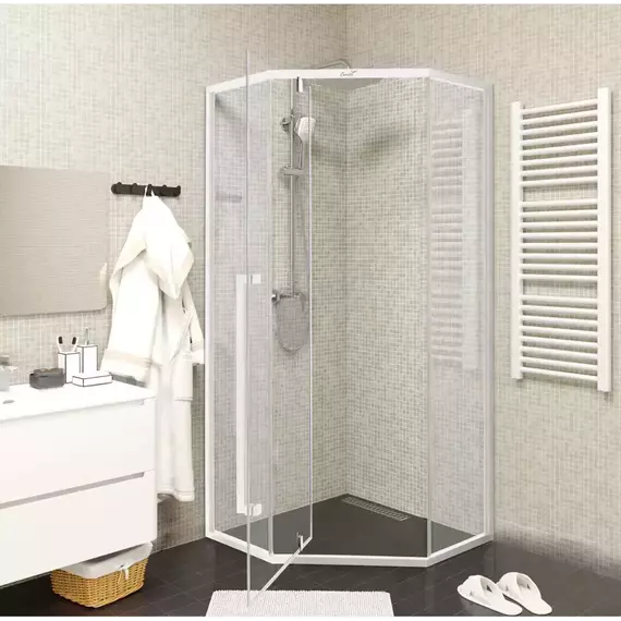 Душевое ограждение CeruttiSpa 90х90 см C3AW, белый/прозрачное - фото 4