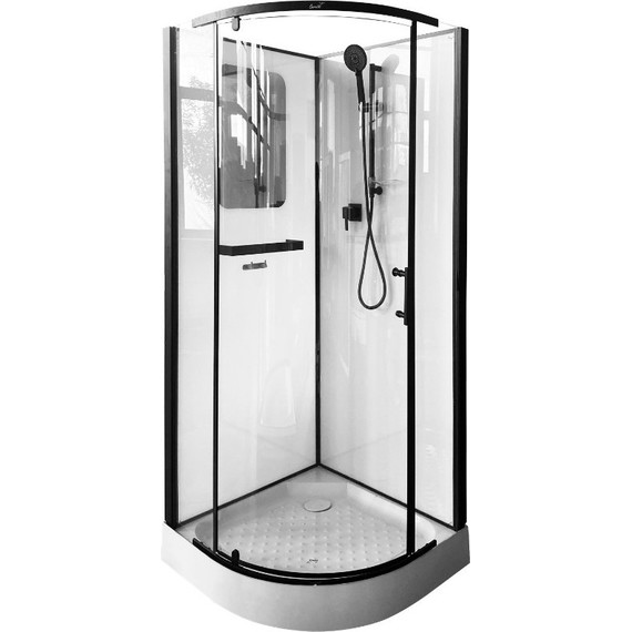 Душевая кабина CeruttiSpa 90х90 см KORRA90B, чёрный/прозрачное - фото 