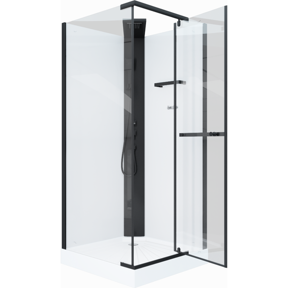 Душевая кабина CeruttiSpa 90х90 см MiMi90B, чёрный/прозрачное - фото 
