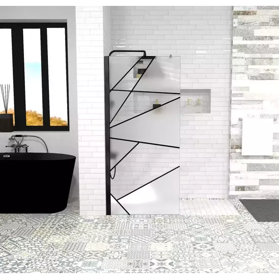 Душевая перегородка CeruttiSpa PICK T90B 90х190 см (стекло 8 мм), чёрный/матовое - фото 