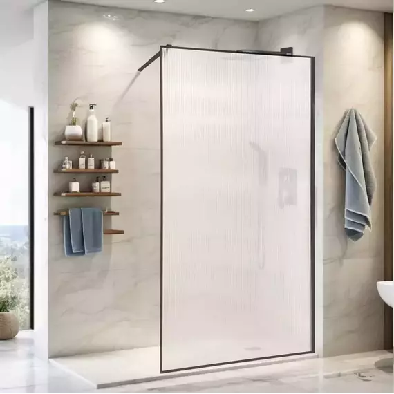 Душевая перегородка CeruttiSpa STRIP T120 120х190 см, чёрный/матовое - фото 