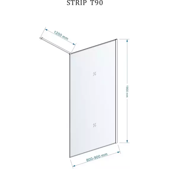 Душевая перегородка CeruttiSpa STRIP T90 90х190 см, чёрный/матовое - фото 3