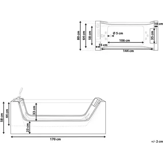 Ванна гидромассажная CeruttiSpa C-453A 180х80 см - фото 5