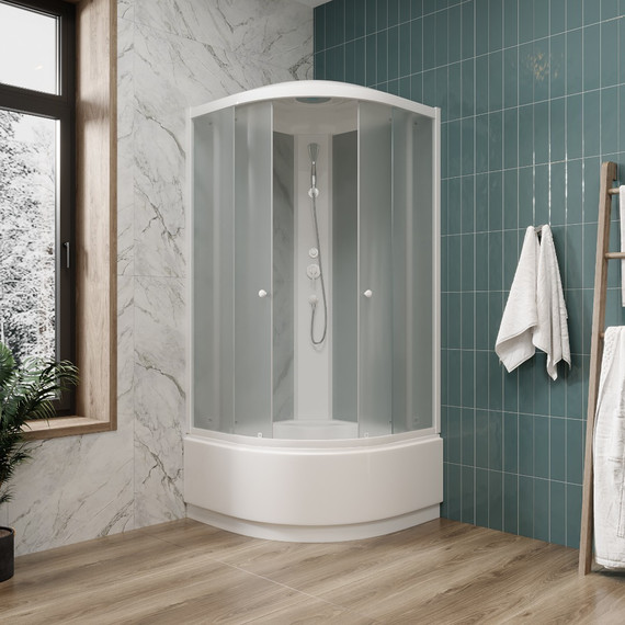 Душевая кабина Parly 100х100 см EF1021, белый/матовое - фото 