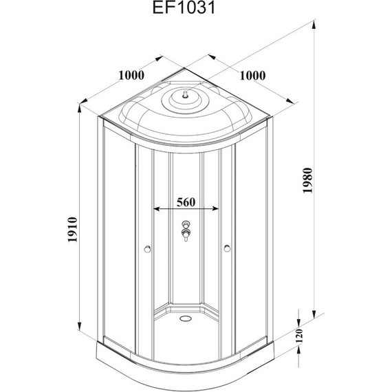 Душевая кабина Parly Effect 100х100 см EF1031, белый/матовое - фото 3