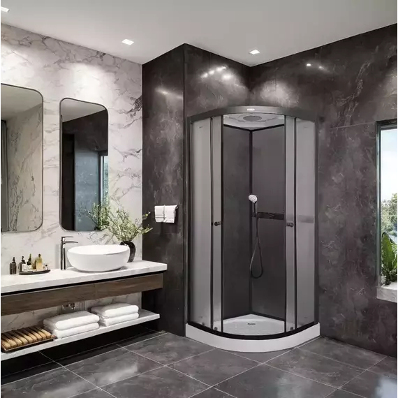 Душевая кабина Parly 80х80 см F811B, чёрный/матовое - фото 