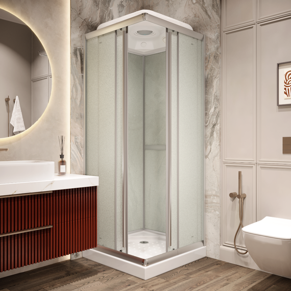 Душевая кабина Parly Frost 80х80 см FQ811, хром/матовое - фото 