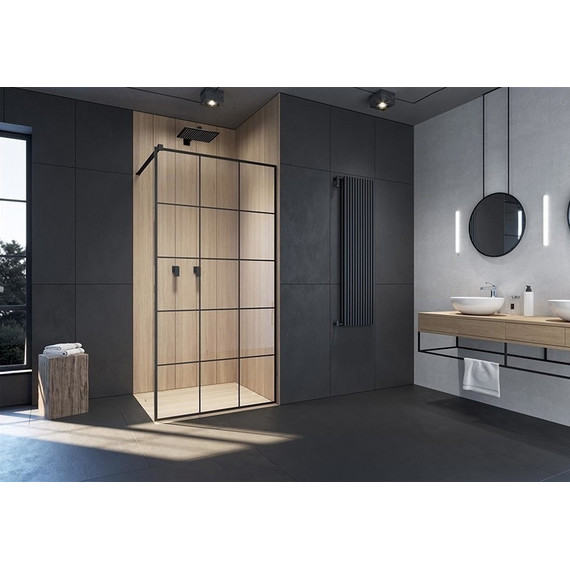 Душевая перегородка CeruttiSpa MUZA T100 100х195 см, чёрный/прозрачное - фото 3