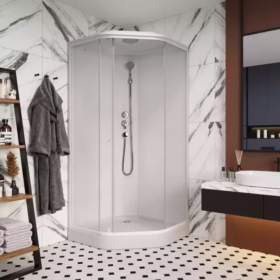 Душевая кабина Parly 90х90 см P911F, белый/матовое - фото 2