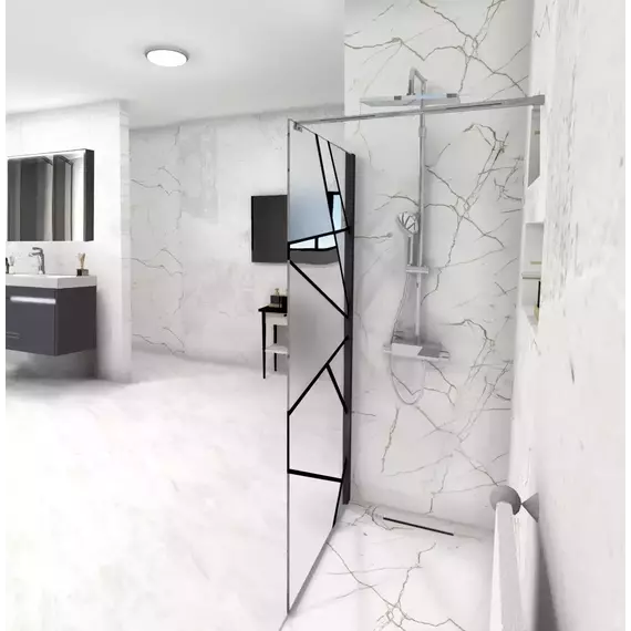 Душевая перегородка CeruttiSpa PICK T90B 90х190 см (стекло 8 мм), чёрный/матовое - фото 2