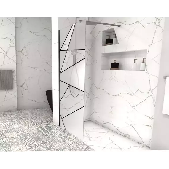 Душевая перегородка CeruttiSpa PICK T90B 90х190 см (стекло 8 мм), чёрный/матовое - фото 3