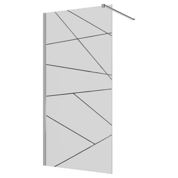 Душевая перегородка CeruttiSpa PICK T120 120х190 см (стекло 8 мм), хром/матовое - фото 6