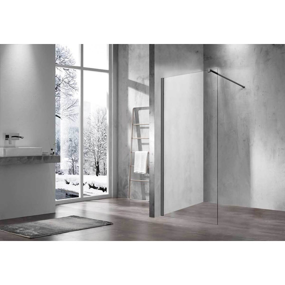 Душевая перегородка Vincea Walk in 70 см VSW-1H700CLGM (стекло 8 мм) с кронштейном в комплекте, вороненая сталь/прозрачное - фото 2