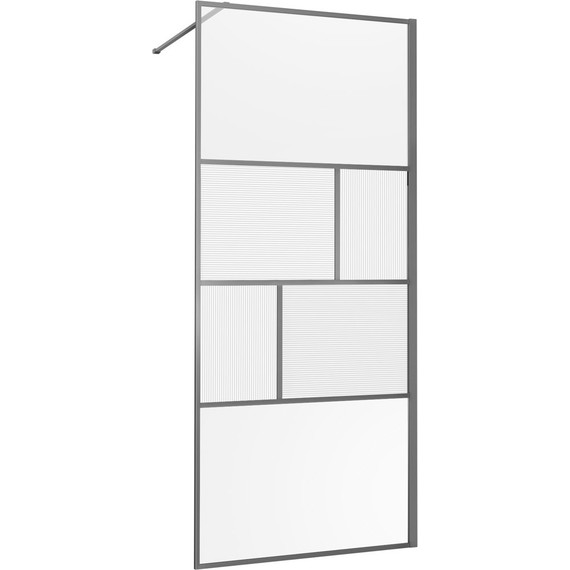 Душевая перегородка Vincea Walk in HC Art 80 см VSW-1HC800CFGM (стекло 8 мм) с кронштейном в комплекте, вороненая сталь/прозрачное/матовое - фото 4