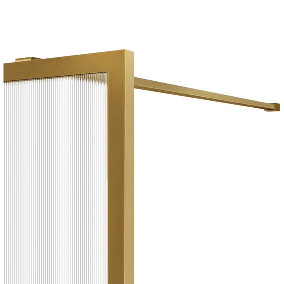 Душевая перегородка Vincea Walk in HP Art 80 см VSW-1HP800FLBG (стекло 8 мм) с кронштейном в комплекте, брашированное золото/матовое - фото 4