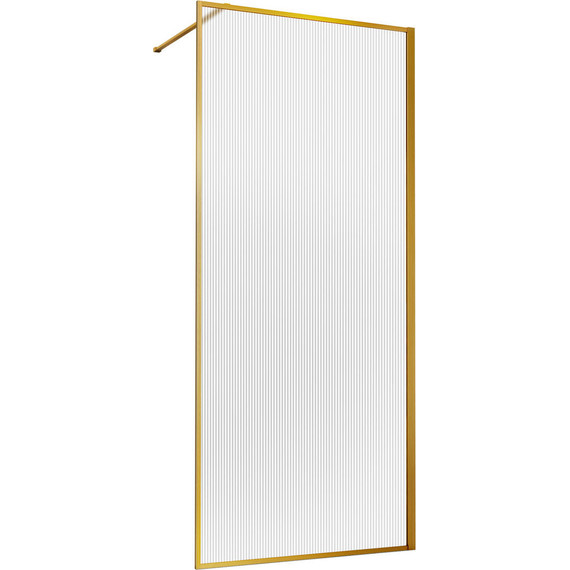 Душевая перегородка Vincea Walk in HP Art 80 см VSW-1HP800FLBG (стекло 8 мм) с кронштейном в комплекте, брашированное золото/матовое - фото 6