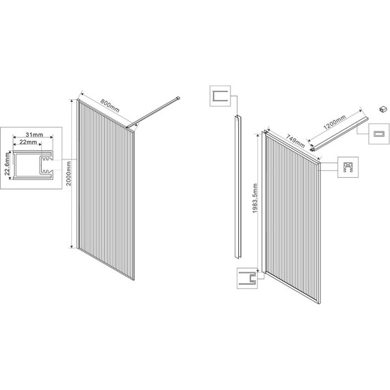 Душевая перегородка Vincea Walk in HP Art 80 см VSW-1HP800FLB (стекло 8 мм) с кронштейном в комплекте, чёрный матовый/матовое - фото 7