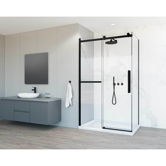 Душевое ограждение Vincea Como Soft 120x90 см VSR-1CS9012CLB (стекло 8 мм) чёрный/прозрачное - фото 2