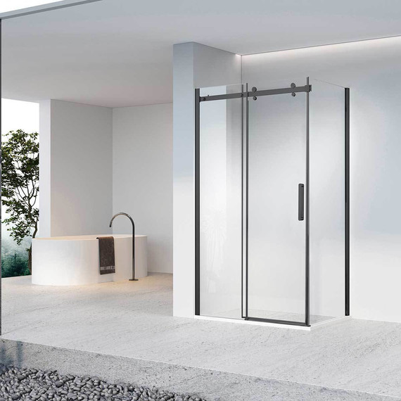 Душевое ограждение Vincea Como-N 160x80 см VSR-4CN8016CLB (стекло 8 мм) чёрный/прозрачное - фото 