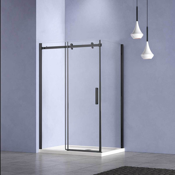 Душевое ограждение Vincea Como-N 160x100 см VSR-4CN1016CLB (стекло 8 мм) чёрный/прозрачное - фото 3