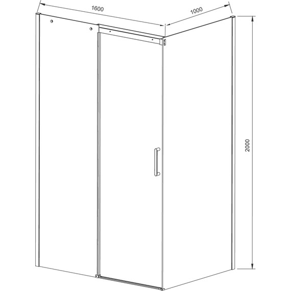 Душевое ограждение Vincea Dice 160x100 см VSR-4D1016CLGM (стекло 8 мм) вороненая сталь/прозрачное - фото 3