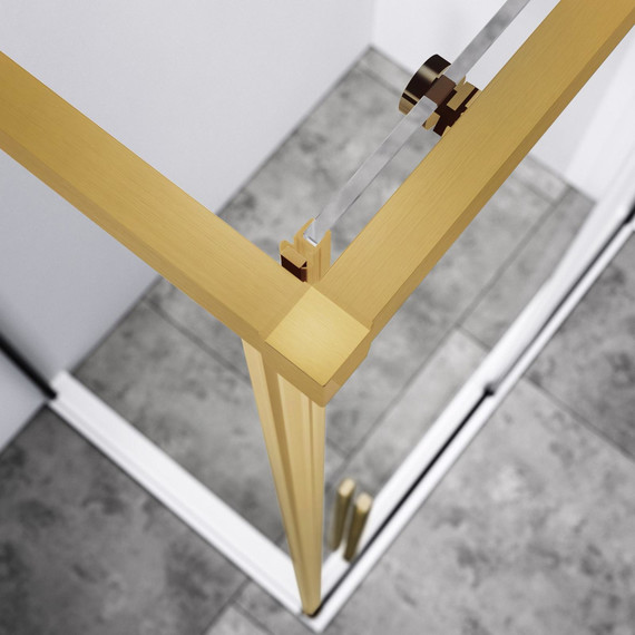 Душевое ограждение Vincea Slim-N 140x90 см VSR-4SN9014CLG, брашированное золото/прозрачное - фото 3