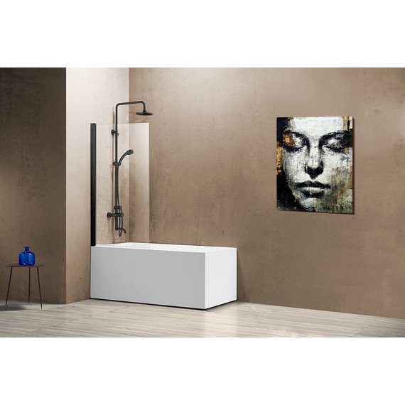 Шторка для ванны Vincea VSB 80 см VSB-11800CLB, чёрный/прозрачное - фото 2